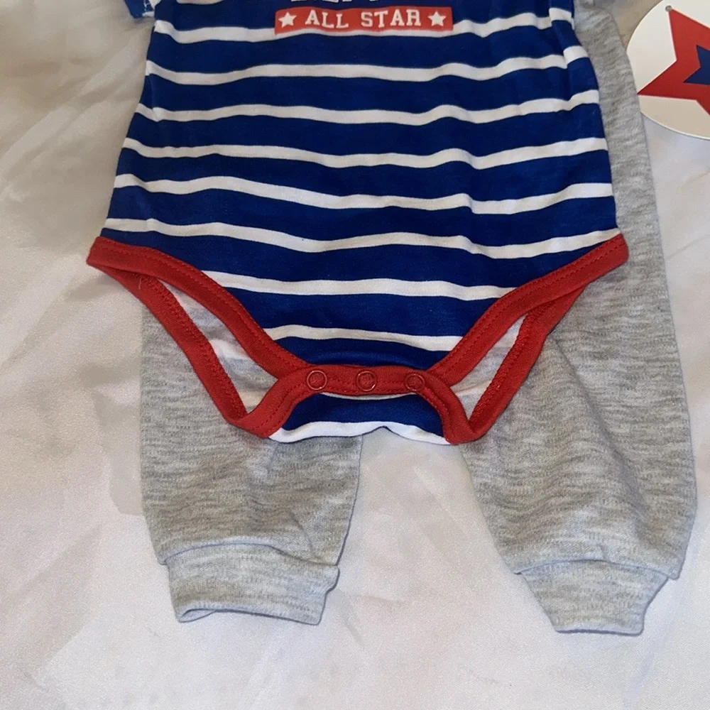 CJP Baby all-star infant boy 3pc pant set‎ Baseball MVP Sports NWT